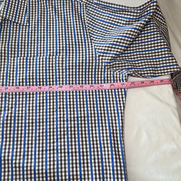 Peter Millar Men’s XL Dress Shirt 100% Cotton button up Plaid Long Sleeve - Picture 6 of 7